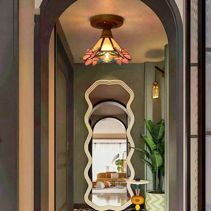 Colorful Glass LED Ceiling Lamp Modern Style Light Fixture