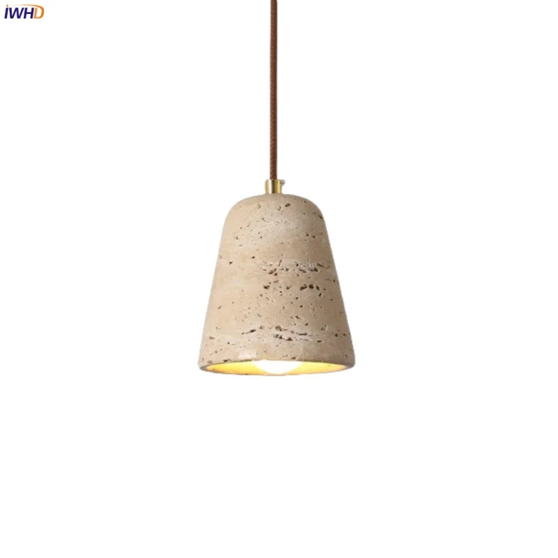 Yellow Travertine LED Pendant Light for Home Decor, Bedroom, Cafe, Dining, Living Room