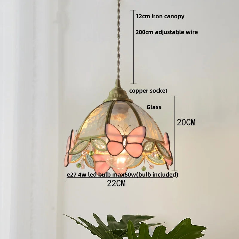Afralia™ Glass LED Pendant Light Fixture Coffee Kitchen Loft Vintage Copper Hang Lamp