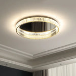 Gold Steel LED Dimmable Ceiling Lights Luxury Crystal Fixture