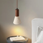 Afralia™ Japanese Vintage LED Pendant Light, Yellow Travertine Wabi Sabi Hanging Lamp