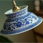 Vintage Ceramic LED Pendant Light with Adjustable Copper Socket & Knob Switch