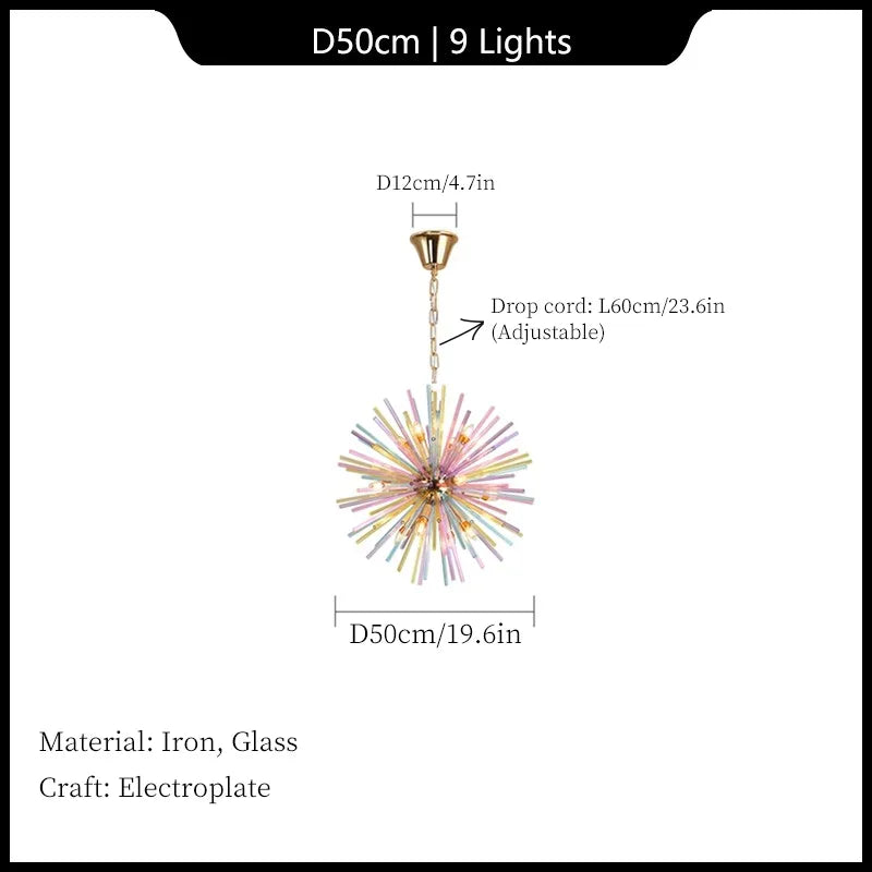 Dandelion Chandelier: Colorful LED Pendant Lamp, Modern and Personalized Fashion