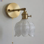 White Flower Glass Wall Lights: Up Down Rotate LED Bedroom Hotel Lamp