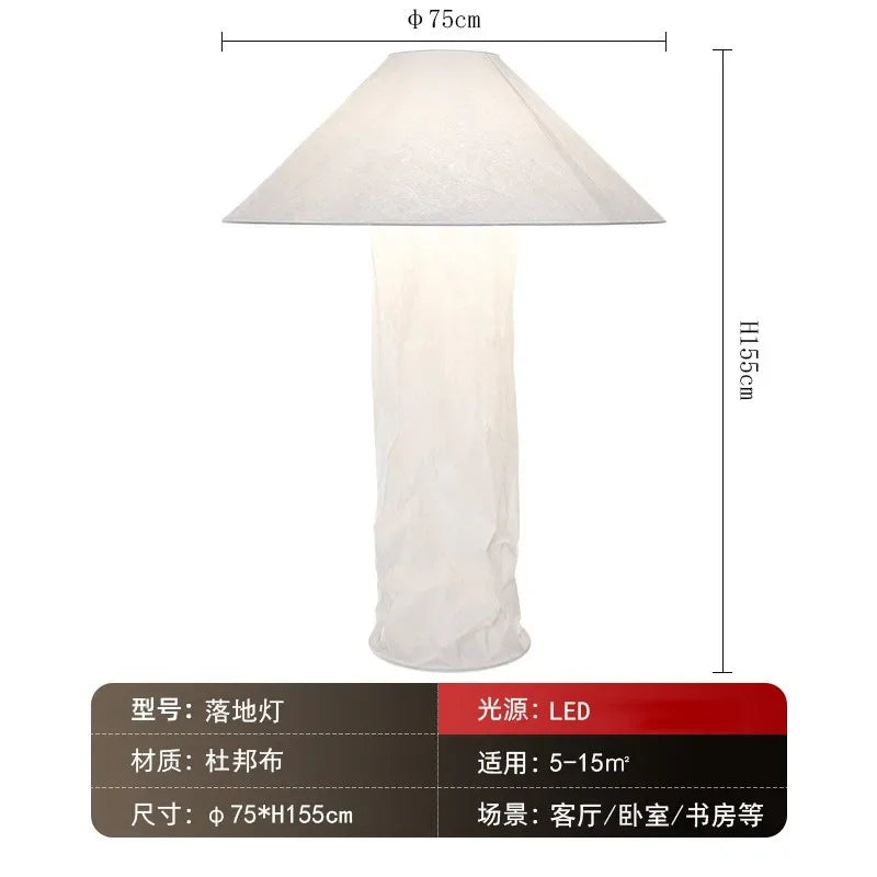 Minimalist LED Tyvek Floor Lamp for Bedroom & Living Room