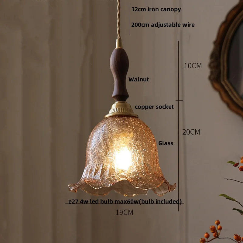 Afralia™ Clear Glass LED Pendant Lamp for Dining Coffee Restaurantr Aisle - Modern Nordic Design