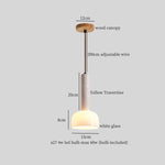 Afralia™ Stone Glass LED Pendant Light - Japanese Vintage Hanging Lamp