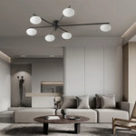 Brass Glass Ceiling Lamp, G9 Bulb Suspension Light for Bedroom, Living Room