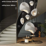 Wabi-sabi Resin Pendant Chandelier | Nordic Villa Stair Decor Droplight