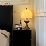 Ash Wood Bubble Glass LED Table Lamp - Medieval Designer Hanging Light