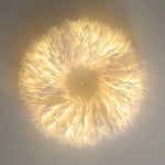 Feather Ceiling Lamp: Stylish Round DownLights with E27 Bulb for Home Decor