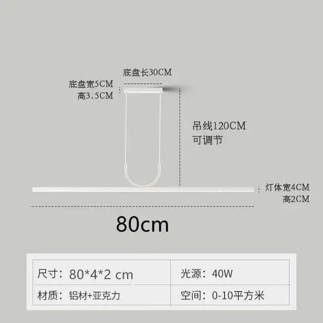 Black LED Ceiling Chandelier for Dining Room Kitchen Island - Modern Hanging Fixture