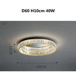 Gold Steel LED Dimmable Ceiling Lights Luxury Crystal Fixture