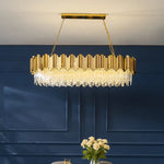 Gold Crystal LED Pendant Lights for Dining Room - Stunning Indoor Suspension Fixtures