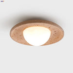 Yellow Travertine LED Ceiling Lamp, Modern Nordic 3D Print Light Fixtures