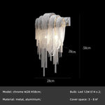 Modern E14 Pendant Lights by Afralia™: Tassel Design, Aluminium Construction, Chrome & Gold Finish