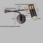 Acrylic Iron LED Wall Lamp | Modern Rotate Black Stair Light | Dining Room Study Fixtures