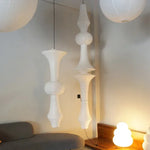 Japanese Cotton Paper Pendant Lamp Wabi Sabi Chandelier with E27 Bulb
