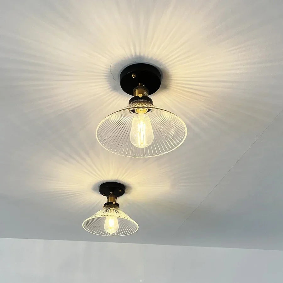 Clear Glass LED Ceiling Lamp Copper Socket Modern Nordic Style Lighting