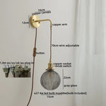 Gray Glass LED Wall Sconce Lamp for Home Decor, Bedroom, Living Room - Nordic Design