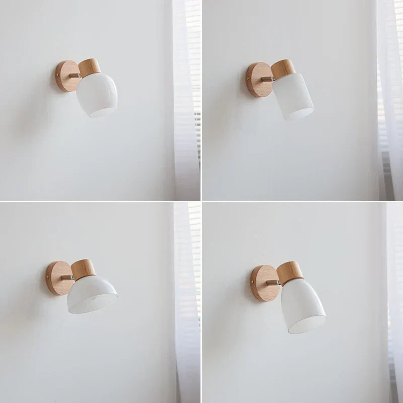 White Glass LED Wall Sconce Modern Nordic Home Decor Light