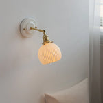 Ceramic Pumpkin LED Wall Sconce Modern Minimalist Bedroom Lighting