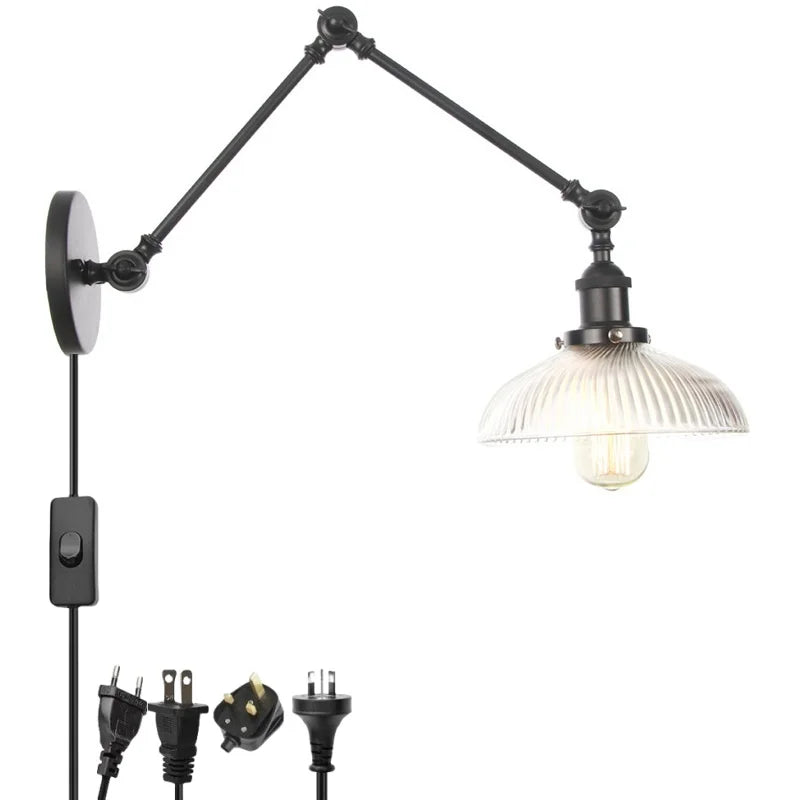 Swing Arm LED Wall Lights Industrial Loft Home Decor Bedroom Luminaire