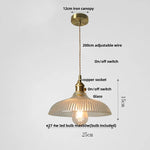 LED Brass Pendant Lamp Modern Clear Glass Dining Light