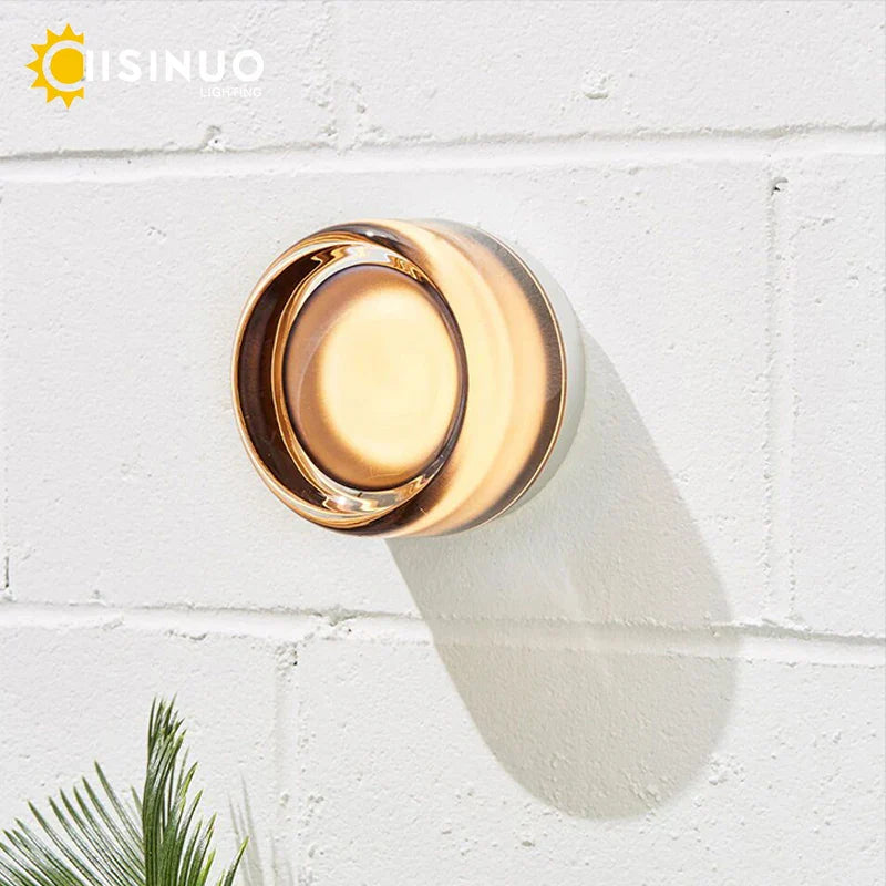 Glass Round Wall Sconce Light for Indoor Outdoor Living Bathroom Porch Decoration