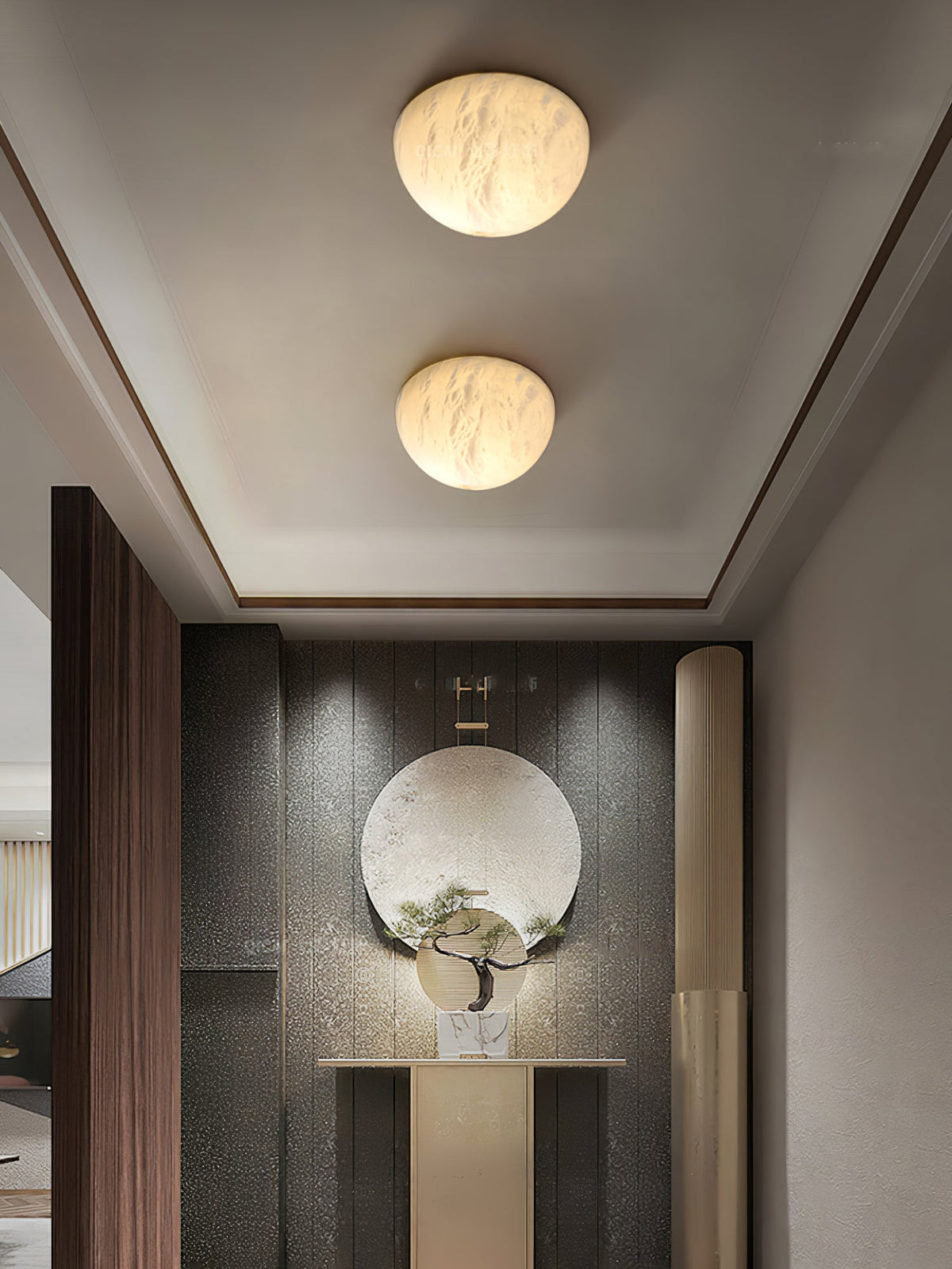 Semicircular Alabaster Wall Lamp