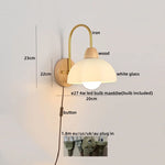 Glass Wood LED Wall Lights Decor for Bedroom Living Room Coffee Mirror Bedside Lamp