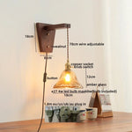 Walnut Glass LED Wall Light Fixture | Modern Bedroom Bathroom Living Room Lamp