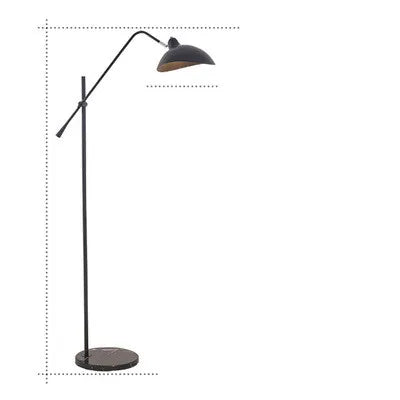 Nordic Adjustable Floor Lamp with Marble Base - Black