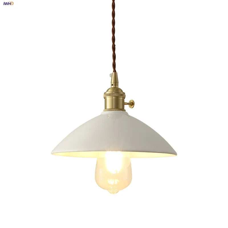 Ceramic Knob Switch LED Pendant Light, Nordic Modern Hang Lamp