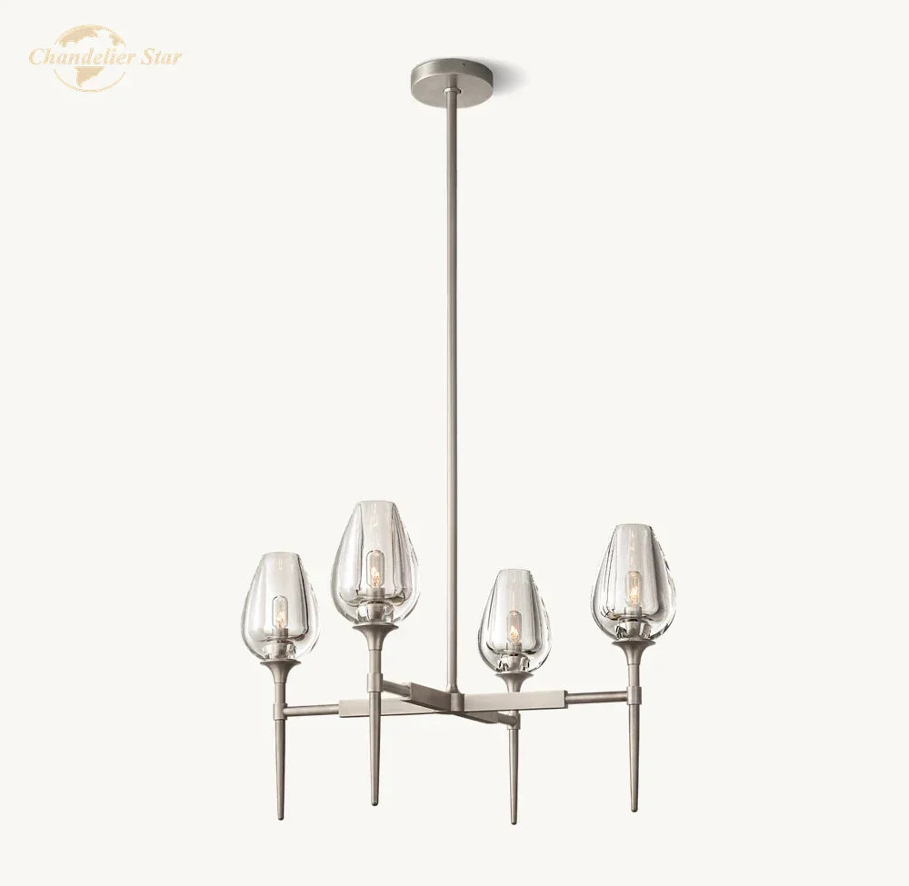 Crystal Tulip Chandelier Pendant Light Living Room Dining Bedroom Luxury Glass Lighting