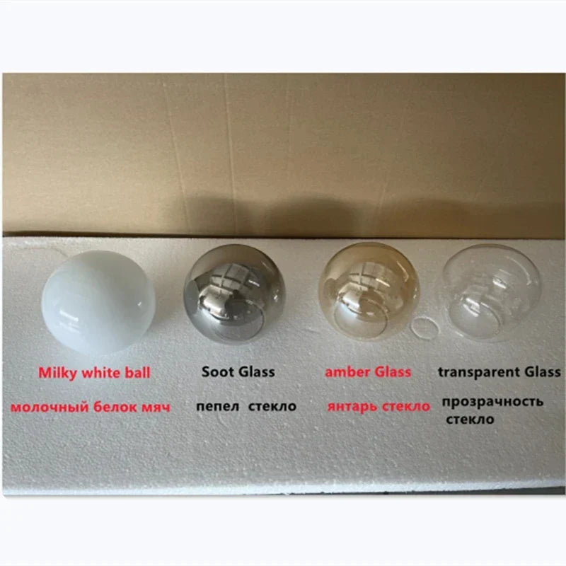 Black Gold Glass LED Chandelier for Living Room Bedroom Restaurant