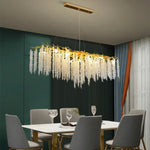 Afralia™ Crystal Tassel LED Branch Chandelier for Dining Room and Home Decor