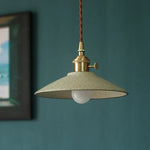 Ceramic LED Pendant Lamp Copper Hanglamp for Dining Living Room Lighting