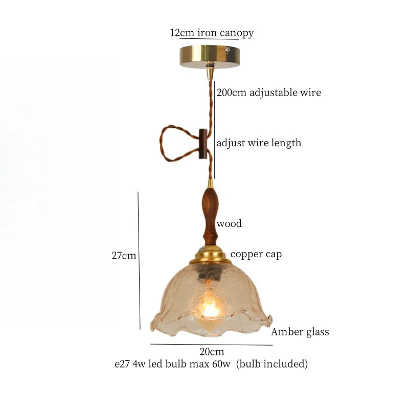Afralia™ Nordic Glass Copper Pendant Light - LED Hanging Fixture for Bar, Loft, Bedroom, Kitchen
