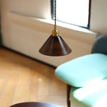 Walnut Wood LED Pendant Lamp 200cm Adjustable Nordic Modern Hanging Light