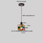 Afralia™ Square LED Pendant Light Wood Glass Modern Home Lighting