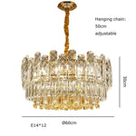 Gold Lustre Chandelier LED Crystal Light Fixture - Postmodern Luxury Hanging Lamp