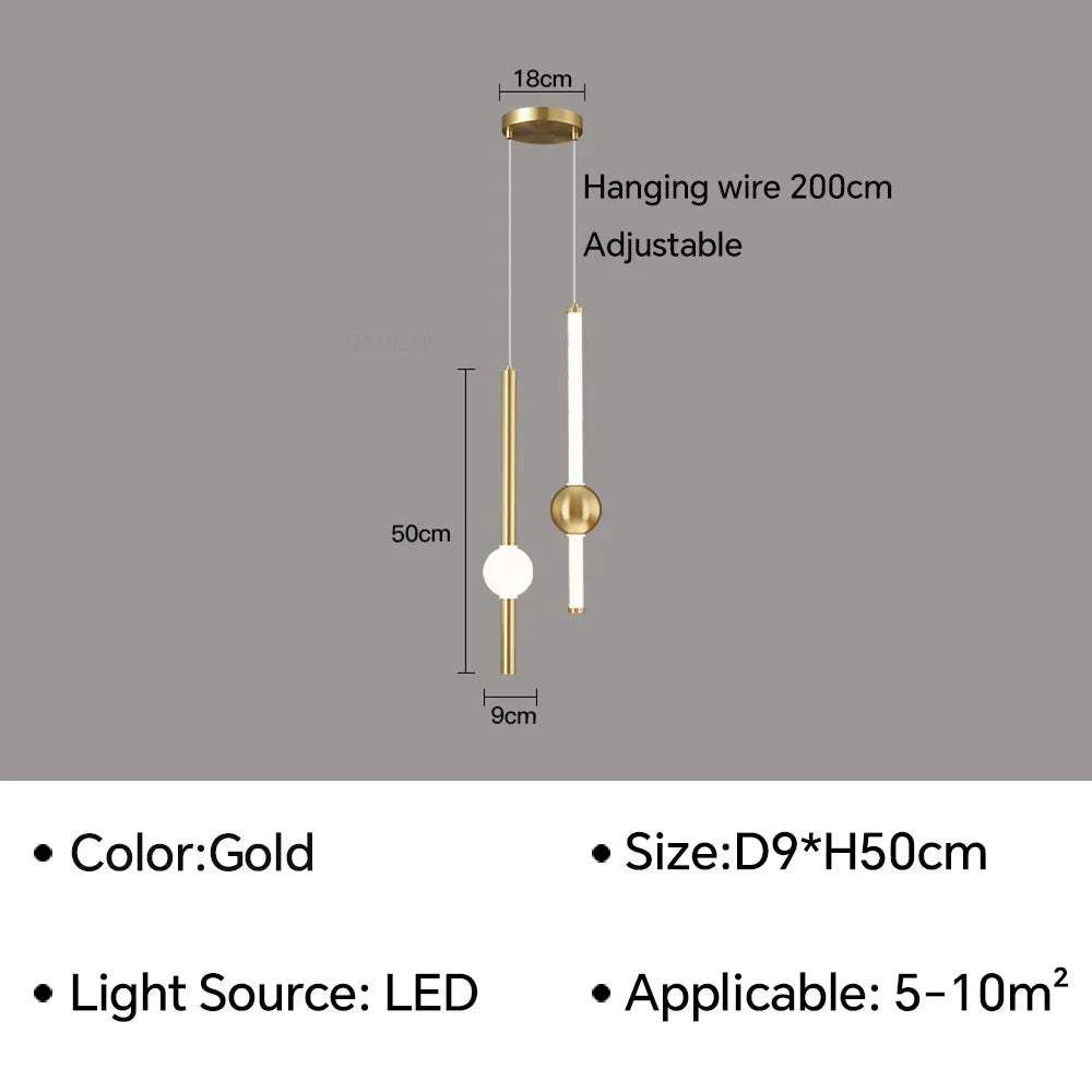 Nordic Simple LED Pendant Lamp | Living Room Bedroom Kitchen Restaurant Decor