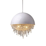 Modern Black White Hemisphere Hanging Chandelier Pendant Light for Living Dining Room
