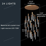 Crystal Circular Staircase Chandelier for Villa Duplex Foyer Decoration