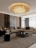 Amber Crystal Ceiling Chandelier: Luxe LED Home Decor Light Fixture