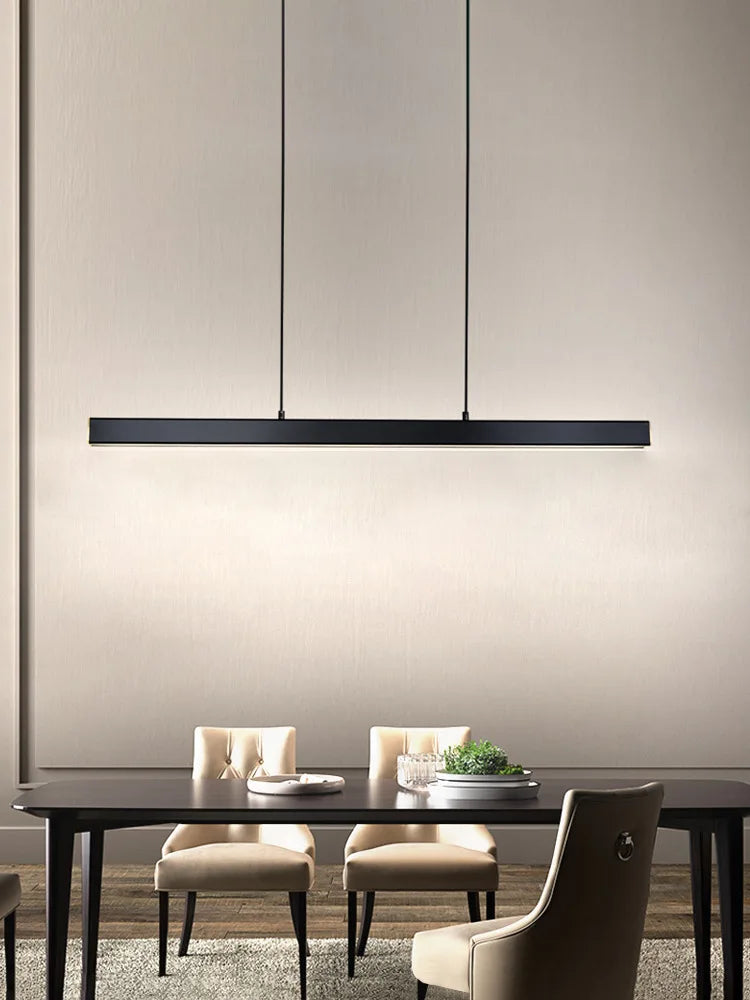 Modern Linear Dining Room Pendant Light - Nordic Suspension Kitchen Lamp