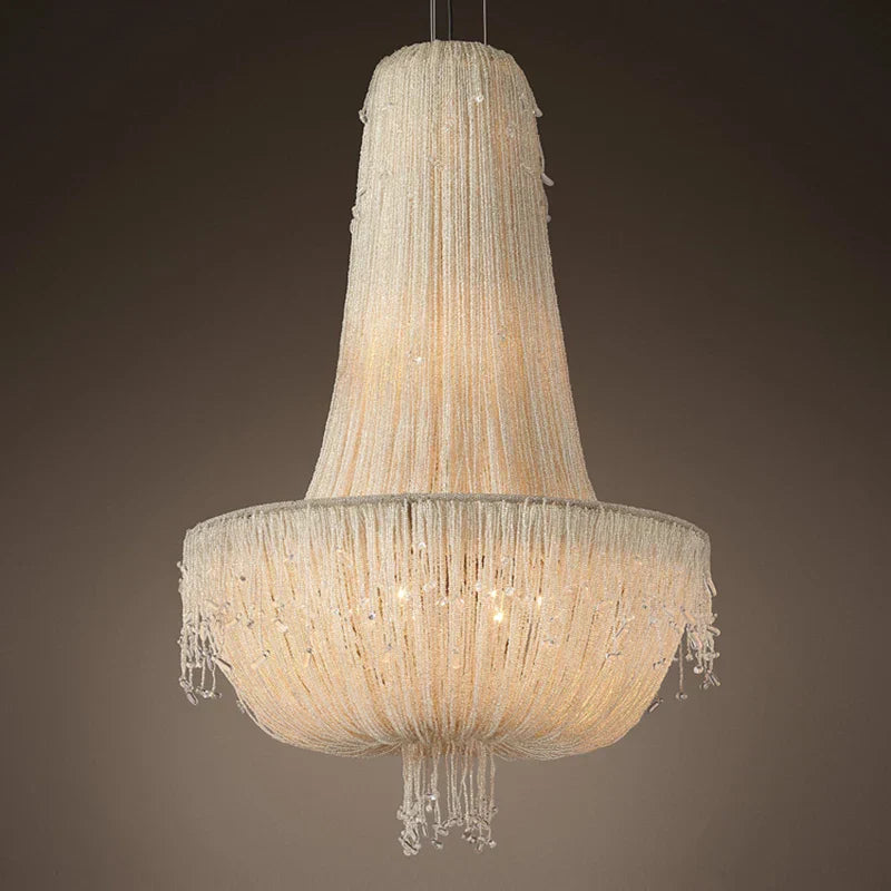 Tassel Crystal Pendant Chandelier for Luxury Living Room Villa Bedroom