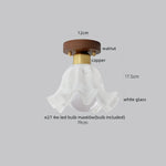 Copper Glass LED Ceiling Light for Indoor Balcony Kitchen Porch Decor