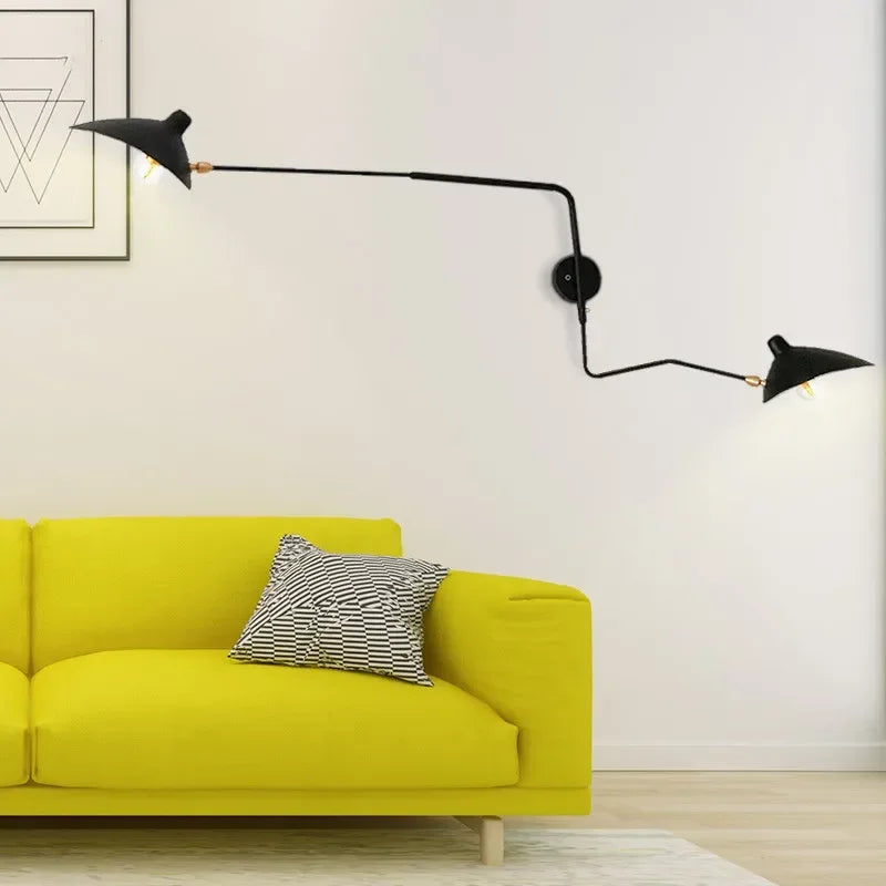 Long Arm LED Wall Sconce Lamp with Adjustable Angle for Living Room and Bedroom